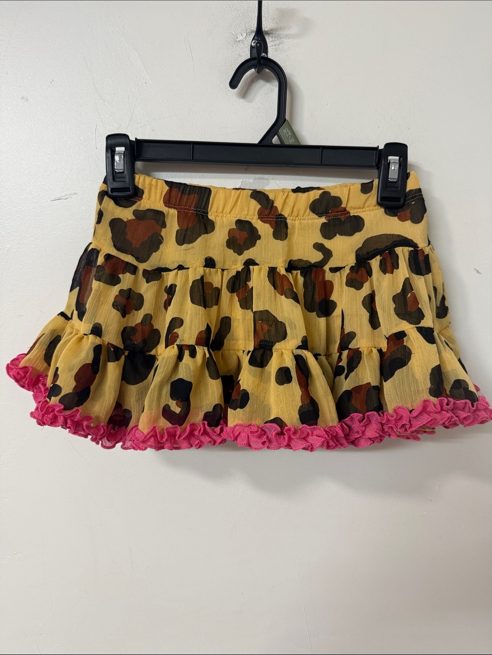 Harajuku Lovers Yellow Leopard Tiered Skirt with Pink Ruffle 2012